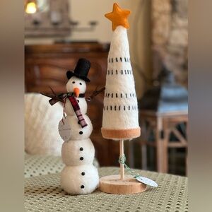 Adorable Felt Snowman and Christmas Tree.
